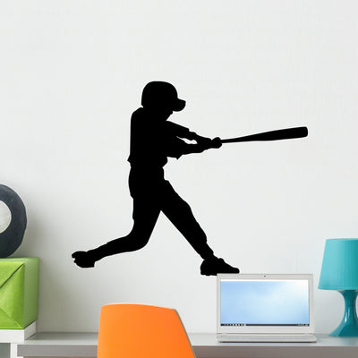 Baseball Boy Batter Silhouette shown on a wall