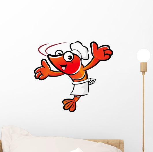 Shrimp Chef Mascot Has Wall Decal