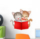 Cats Reading a Book Wall Decal