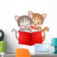 Cats Reading a Book Wall Decal