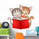 Cats Reading a Book Wall Decal