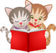 Cats Reading a Book Wall Decal