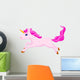 Cute unicorn cartoon running Wall Decal