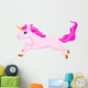 Cute unicorn cartoon running Wall Decal