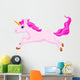 Cute unicorn cartoon running Wall Decal