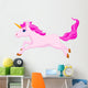 Cute unicorn cartoon running Wall Decal