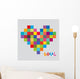 Heart of Color Pixels Heart Bit Wall Decal