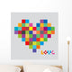 Heart of Color Pixels Heart Bit Wall Decal