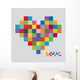 Heart of Color Pixels Heart Bit Wall Decal