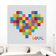 Heart of Color Pixels Heart Bit Wall Decal