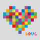 Heart of Color Pixels Heart Bit Wall Decal