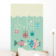Happy Fish Present Boxes Wall Decal