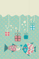 Happy Fish Present Boxes Wall Decal