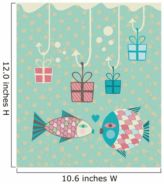 Happy Fish Present Boxes Wall Decal