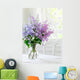 Bunch Lilac in Vase on Table Wall Mural