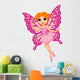 Illustration of a beautiful pink fairy Wall Decal