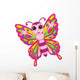 Cute butterfly cartoon Wall Decal