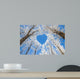 Winter landscape,branches form a heart-shaped pattern Wall Mural