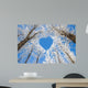 Winter landscape,branches form a heart-shaped pattern Wall Mural