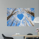 Winter landscape,branches form a heart-shaped pattern Wall Mural