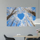Winter landscape,branches form a heart-shaped pattern Wall Mural