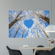Winter landscape,branches form a heart-shaped pattern Wall Mural
