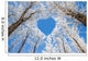 Winter landscape,branches form a heart-shaped pattern Wall Mural