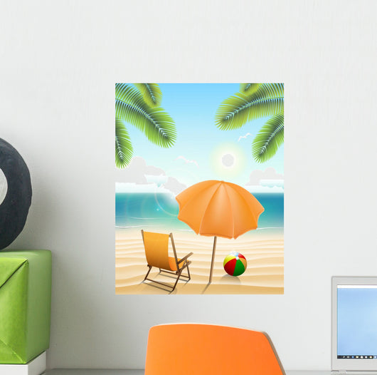 Beach with Parasol Chair