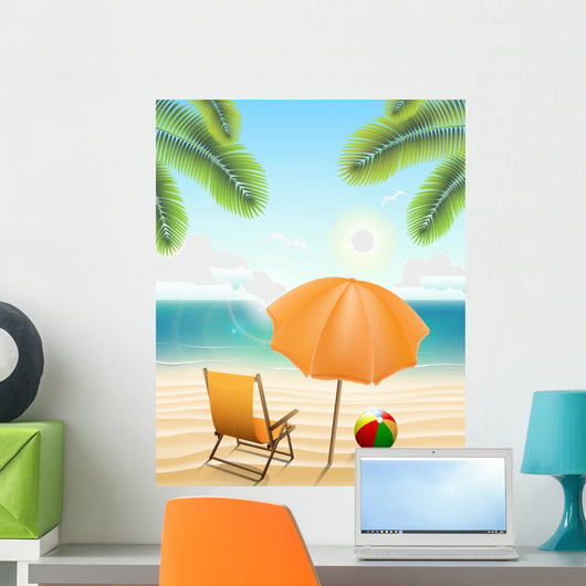 Beach with Parasol Chair
