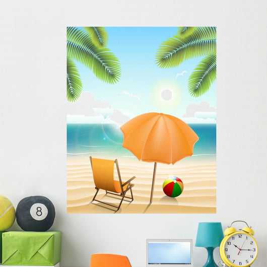 Beach with Parasol Chair