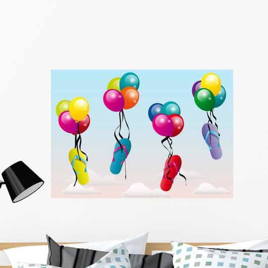 Thongs balloons Wall Mural