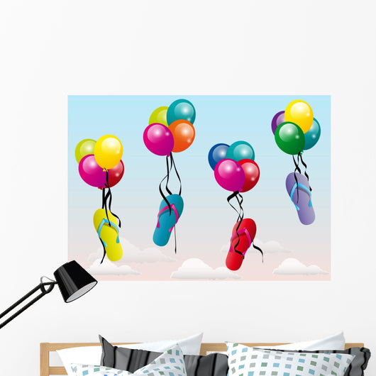 Thongs balloons Wall Mural