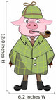 Pig Detective Sherlock Wall Decal