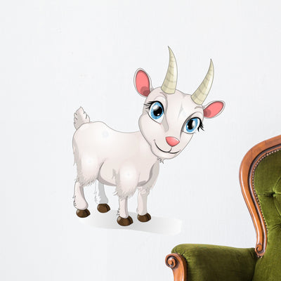 Goat Wall Decal shown on a wall