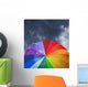 Rainbow Umbrella on Stormy Sky Wall Mural