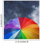 Rainbow Umbrella on Stormy Sky Wall Mural