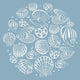 Seashell round design element. Sea background. Wall Decal