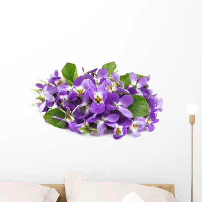 Flower Violet Wall Decal shown on a wall
