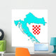 Croatia Map with Emblem Wall Mural