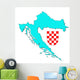 Croatia Map with Emblem Wall Mural