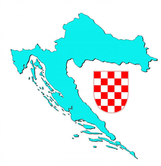 Croatia Map with Emblem Wall Mural