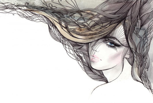 Woman with Beautiful Hair