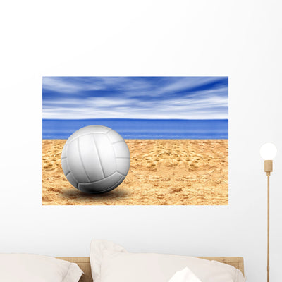 Beach Volleyball Wall Decal shown on a wall