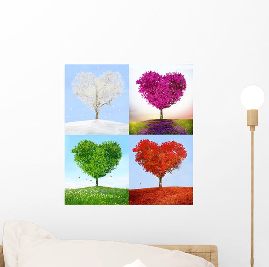 Tree of love in for season Wall Mural
