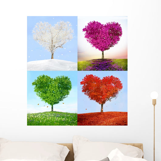 Tree of love in for season Wall Mural