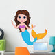 Cute Mermaid Cartoon Wall Decal