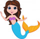 Cute Mermaid Cartoon Wall Decal