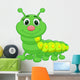 Cute green caterpillar cartoon Wall Decal