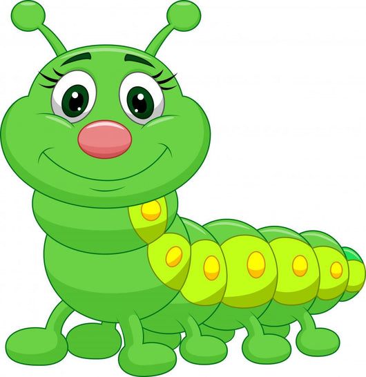 Cute green caterpillar cartoon Wall Decal