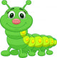 Cute green caterpillar cartoon Wall Decal
